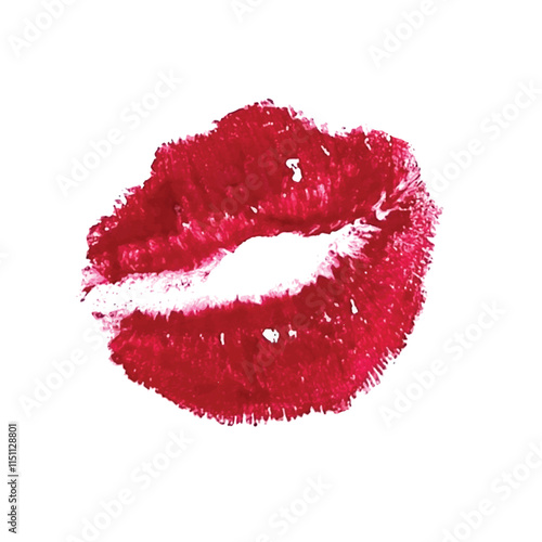 Vector a realistic kiss marks with red lipstick isolated on a white background. Lips icons