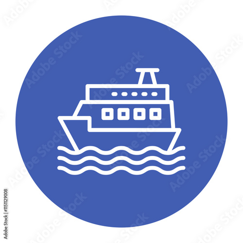 Ferry icon vector image. Can be used for Harbour.