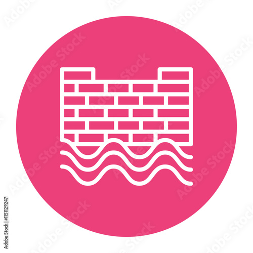 Sea Wall icon vector image. Can be used for Harbour.