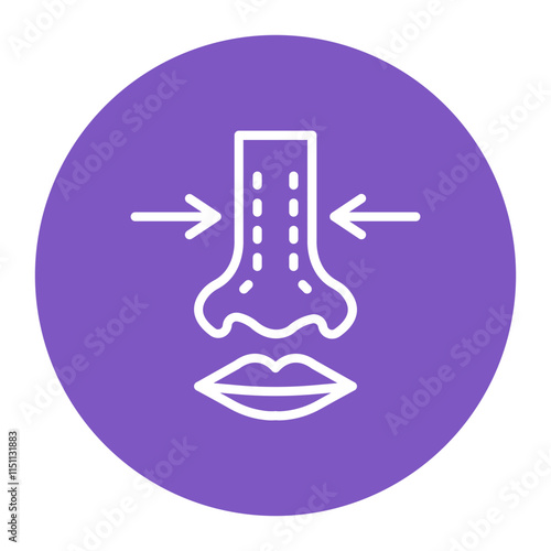 Rhinoplasty icon vector image. Can be used for Surgeries.