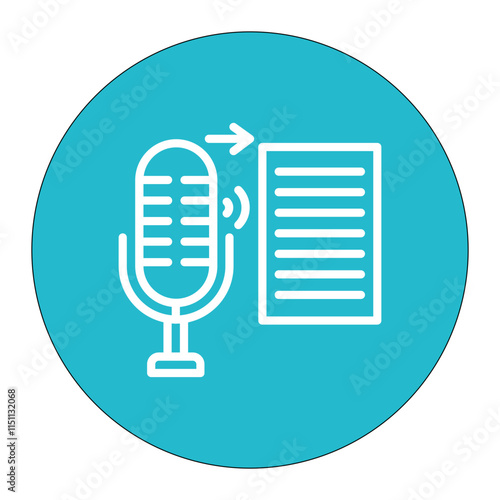 Speech to Text icon vector image. Can be used for Voice Recognition.