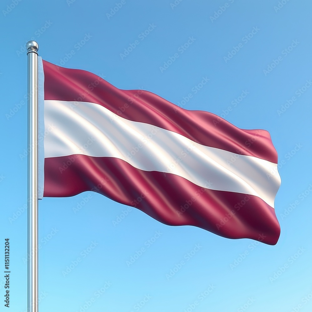 Fototapeta premium Latvia Flag Waving National Symbol Baltic Country European Union