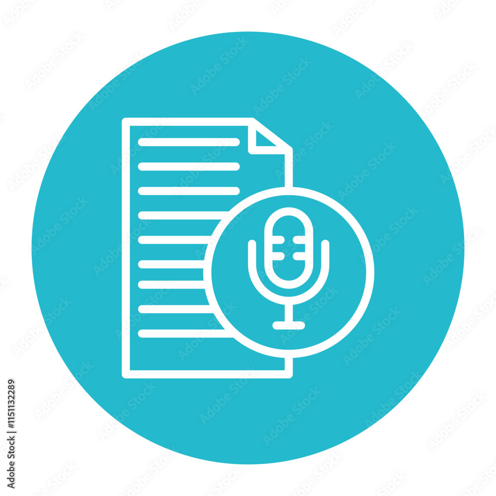 Voice Transcription icon vector image. Can be used for Voice Recognition. Voice Transcription icon vector image. Can be used for Voice Recognition.