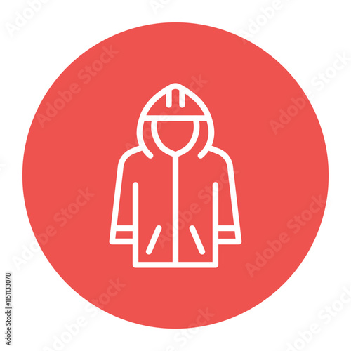 Raincoat icon vector image. Can be used for Travel Packaging.