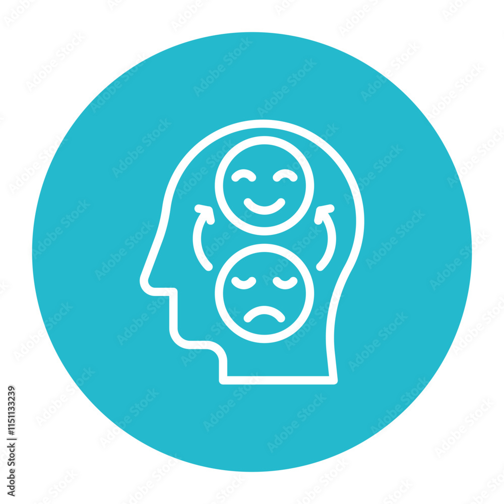 Bipolar Disorder icon vector image. Can be used for Psychiatry. Bipolar Disorder icon vector image. Can be used for Psychiatry.