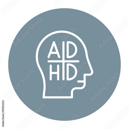 Attention Deficit Hyperactivity Disorder icon vector image. Can be used for Psychiatry.