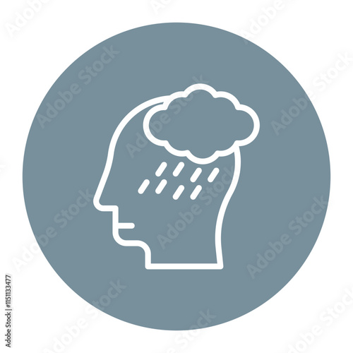 Post Traumatic Stress Disorder icon vector image. Can be used for Psychiatry.