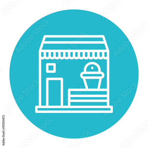 Ice Cream Parlor icon vector image. Can be used for Icecream Shop.