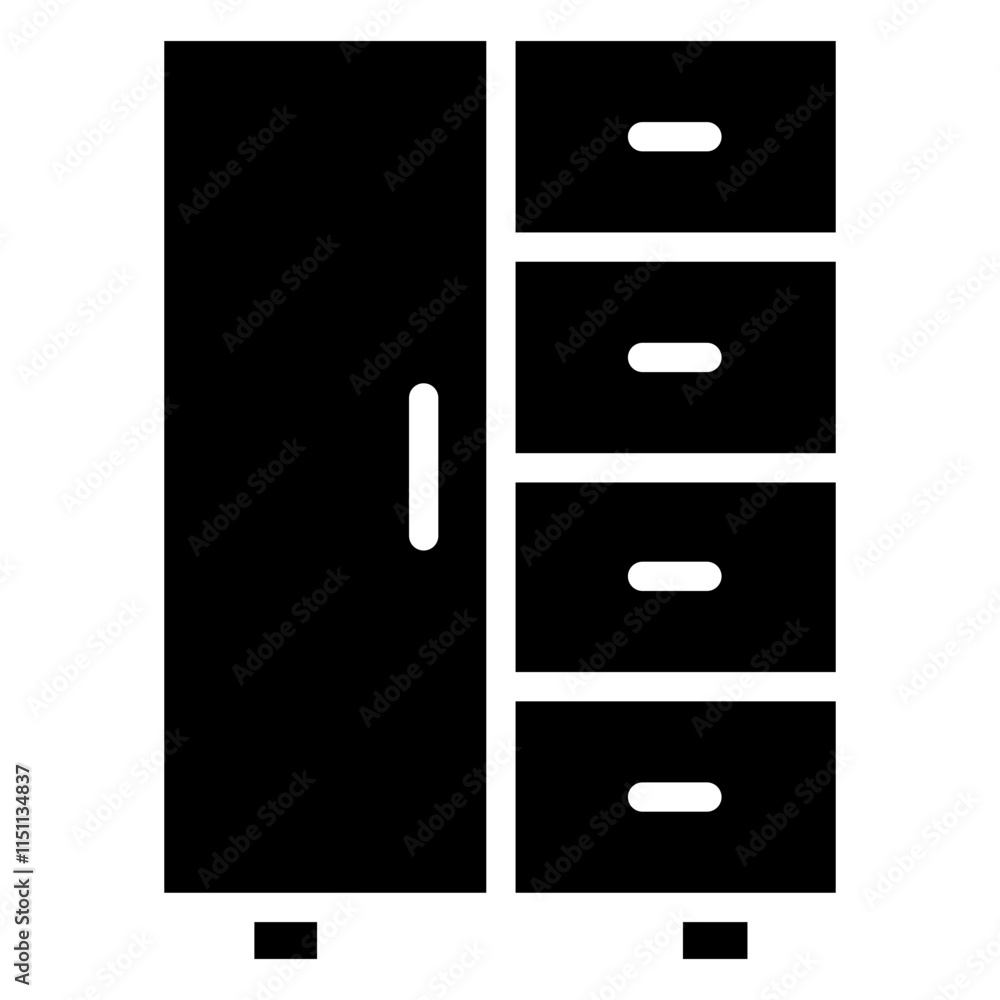 Cupboard Icon, Black And White Glyph Icon Symbol Cupboard Icon, Black And White Glyph Icon Symbol