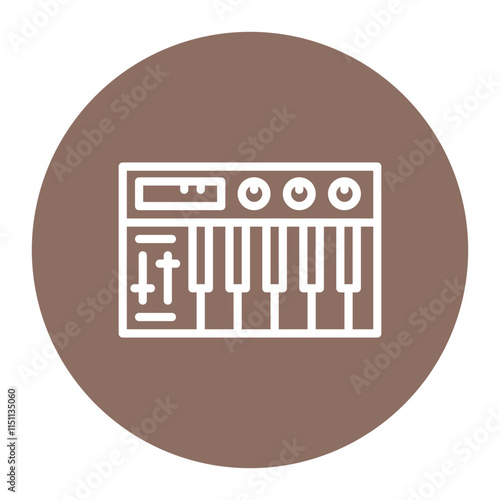 Synthesizer icon vector image. Can be used for Eighties.