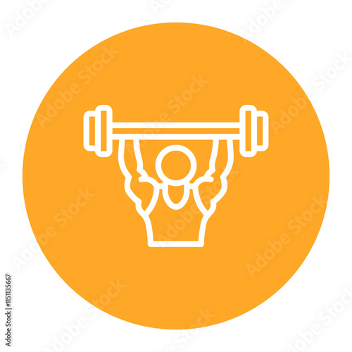 Clean and Jerk icon vector image. Can be used for Weightlifting.