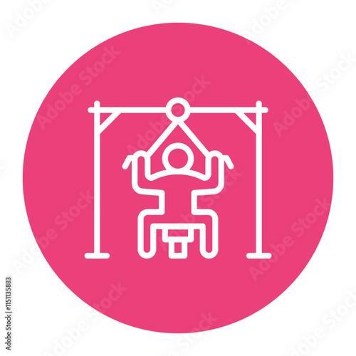 Lat Pulldown icon vector image. Can be used for Weightlifting.