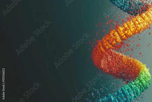 Colorful minimalistic dna strand design for scientific and educational use