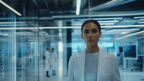 Wallpaper Mural A Medical professional intently examining a microscope slide, deeply focused on disease investigation in a sterile lab environment. Torontodigital.ca