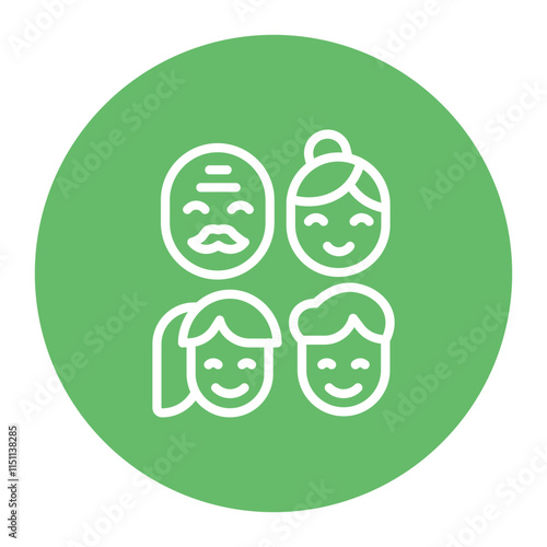 Extended Family icon vector image. Can be used for Family.