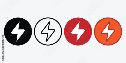 Thunder Icon Vector. Power icon vector. Power Switch Icon. Electric power. Lightning Bolt Icon.