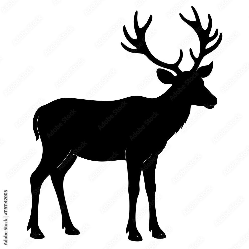 Obraz premium Caribou Silhouette vector illustration