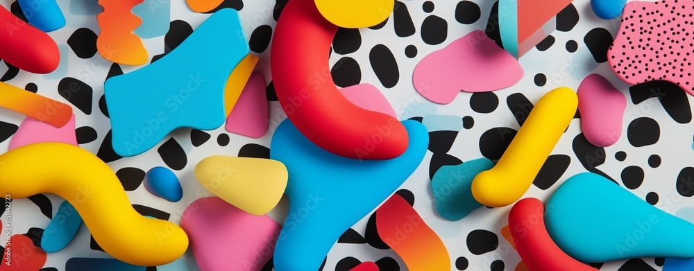 Modern Memphis Design with Bold Shapes and Patterns Modern Memphis Design with Bold Shapes and Patterns