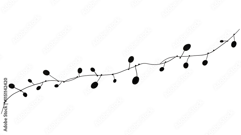 Delicate black vine silhouette on white. Delicate black vine silhouette on white.