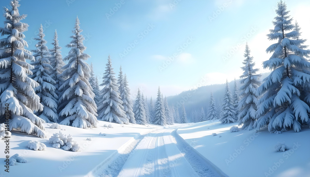 Obraz premium Serene Winter Wonderland Background