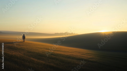 Italy, Tuscany, Siena District, Orcia Valley - Santa Vitaleta at Sunrise