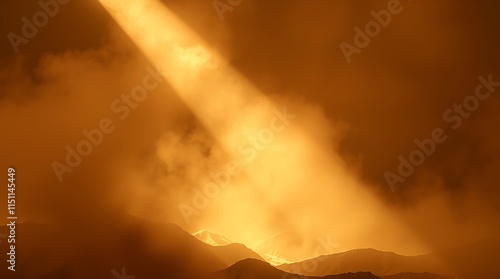 Volumetric lighting illuminates natural earth tones of browns and beiges, creating visible light beams through dust or fog, conveying a sense of health.