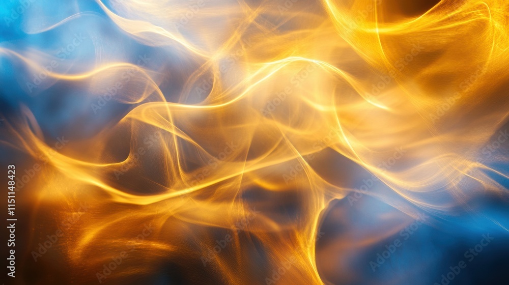 Abstract background blue dominant of deep golden hues swirling with shadowy black and dark amber tones. Abstract background blue dominant of deep golden hues swirling with shadowy black and dark amber tones.