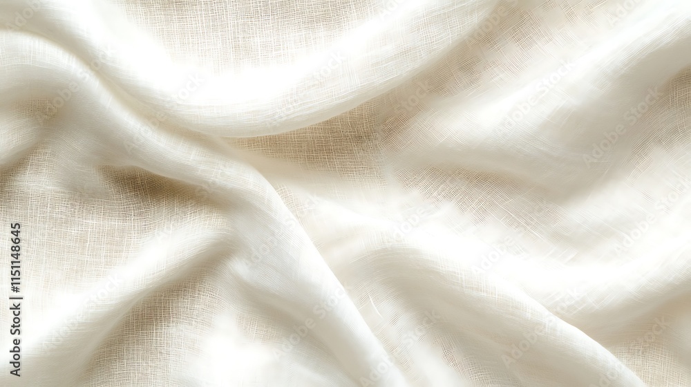 Soft folds of white sheer fabric. Soft folds of white sheer fabric.