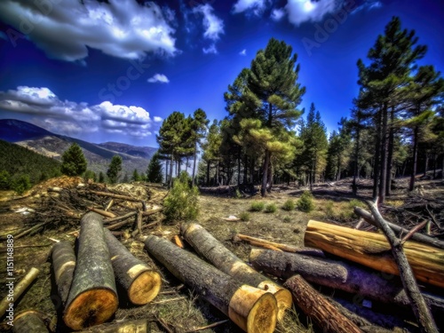 Peloponnese pine forests face ecological disaster from deforestation, exacerbating Greece's COP27 climate change commitments. photo