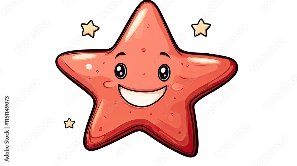 Cartoon clipart of a smiling red star on a white backdrop -- Cartoon clipart of a smiling red star on a white backdrop --