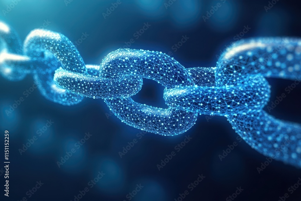 Abstract glowing blue chain link. (1) Abstract glowing blue chain link. (1)