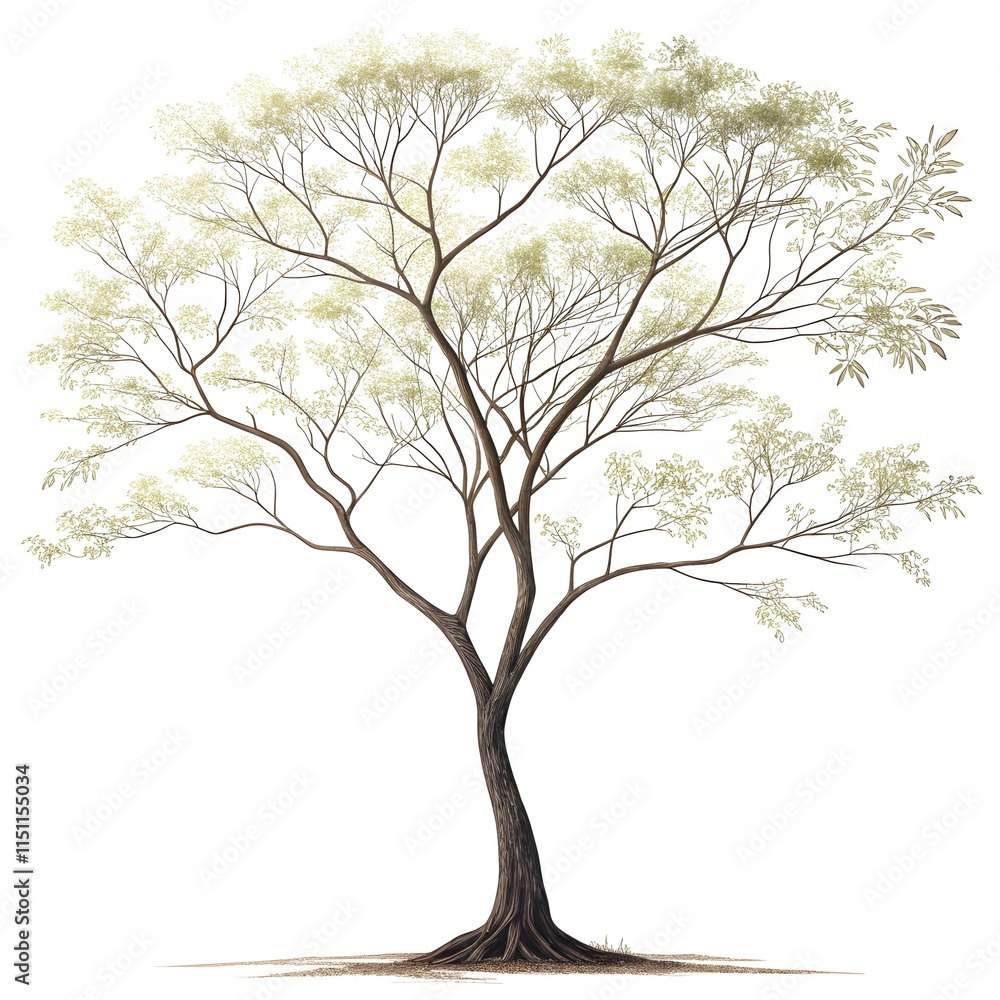 3D Minimalist tree isolated on white background 3D Minimalist tree isolated on white background