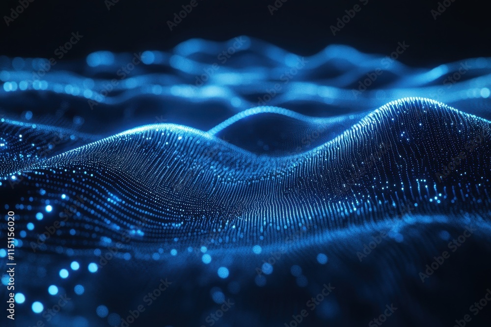 Abstract blue digital wave background. (3) Abstract blue digital wave background. (3)
