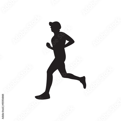Runner vector silhouette side view.