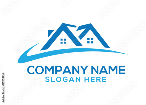 A professional real estate logo featuring a sleek and modern design that symbolizes trust, growth, and stability. The logo may include elements such as a house, building, or a dynamic skyline  photo