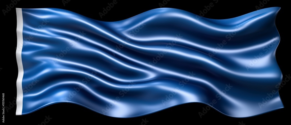 Fototapeta premium Blue Fabric Draped Cloth Elegant Textile Smooth Waves 3D Render Abstract Background