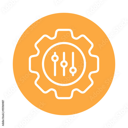 Quality Setting Vector Circle Outline Icon.  Eps 10 file 
