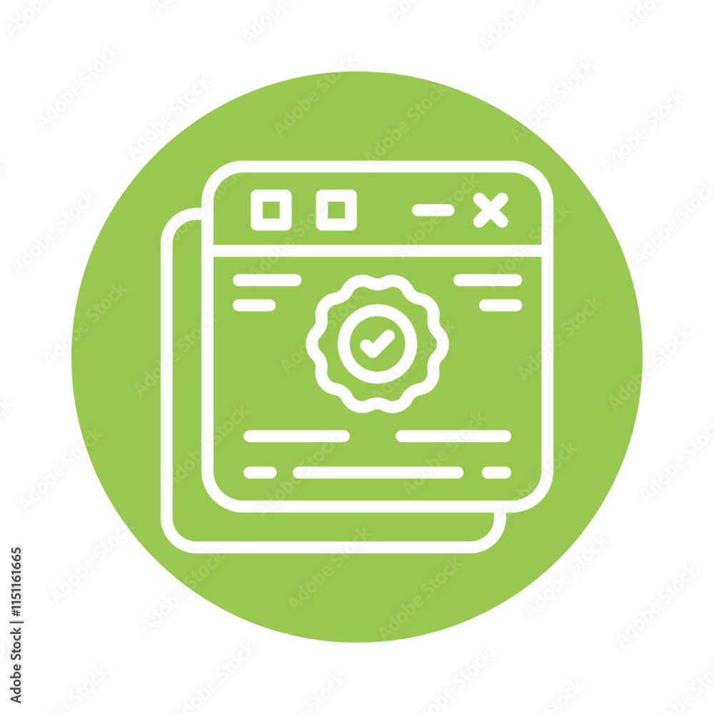 Verified Website Vector Circle Outline Icon. Eps 10 file Verified Website Vector Circle Outline Icon. Eps 10 file