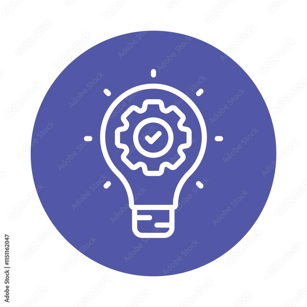 Innovation Check Vector Circle Outline Icon. Eps 10 file Innovation Check Vector Circle Outline Icon. Eps 10 file