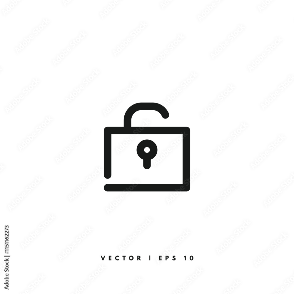 Unlock Line Icon. Editable Stroke Unlock Line Icon. Editable Stroke