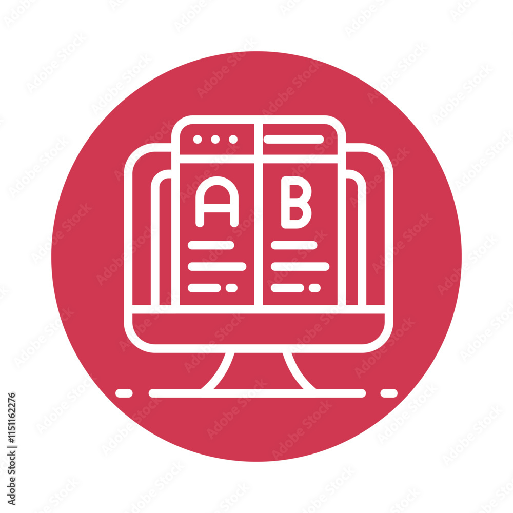 Ab Testing Vector Circle Outline Icon. Eps 10 file Ab Testing Vector Circle Outline Icon. Eps 10 file