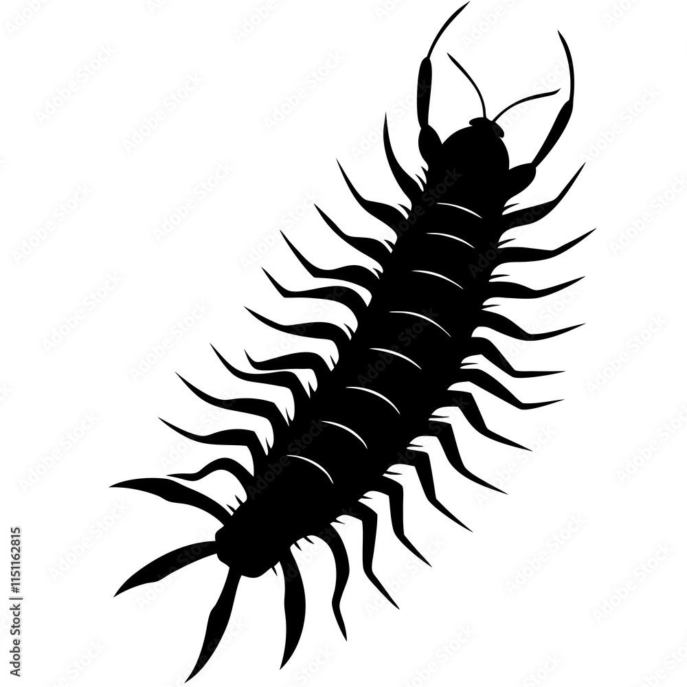 Centipede Silhouette vector illustration Centipede Silhouette vector illustration