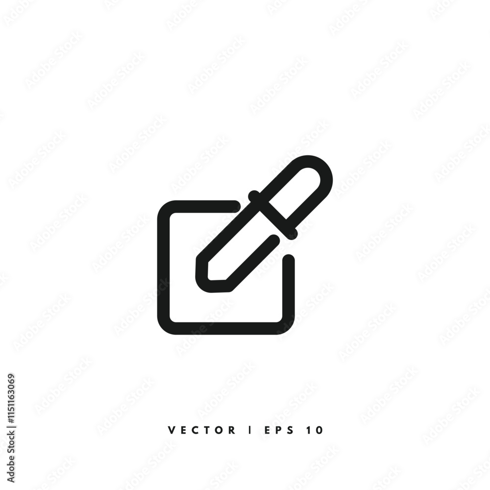 Pipette Icon. Editable Stroke Pipette Icon. Editable Stroke