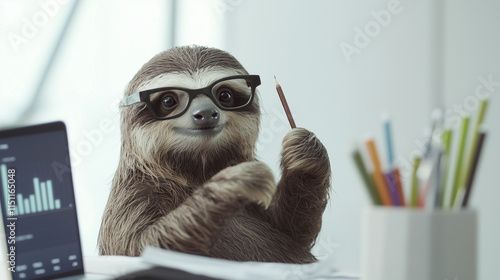 Sloth Boss: A sloth in glas...