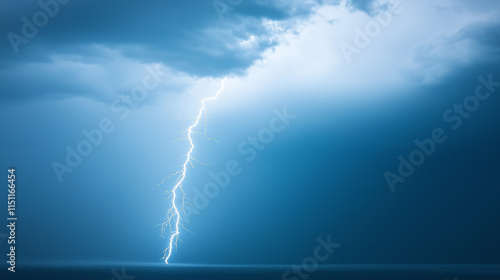 Lightning Strike Over Sea: ...