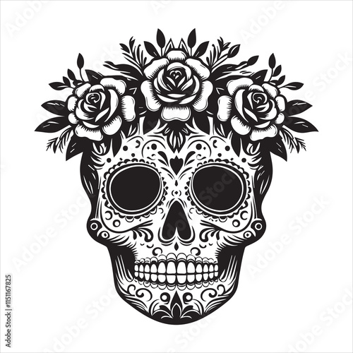 - Sugar Skull head clipart