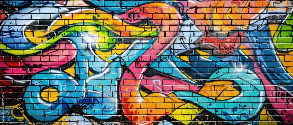 Obraz premium Abstract Graffiti Art with Brick Background