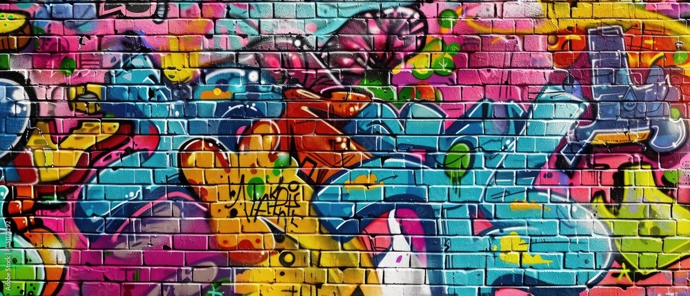 Obraz premium Abstract Graffiti Art with Brick Background