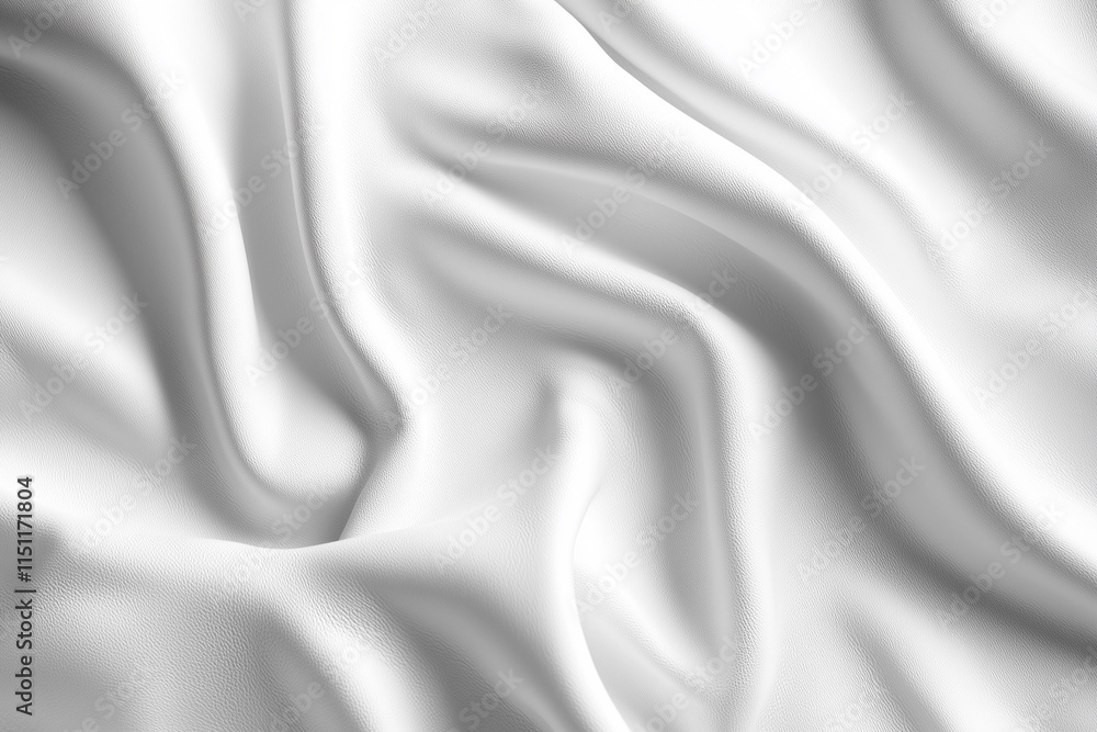 A detailed closeup view of a white satin fabric gently waving in the wind A detailed closeup view of a white satin fabric gently waving in the wind