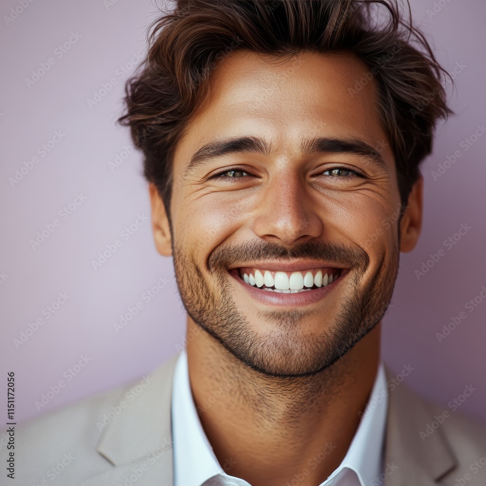 Obraz premium Confident businessman with a suit and a smile in a studio background, He looking at the camera
